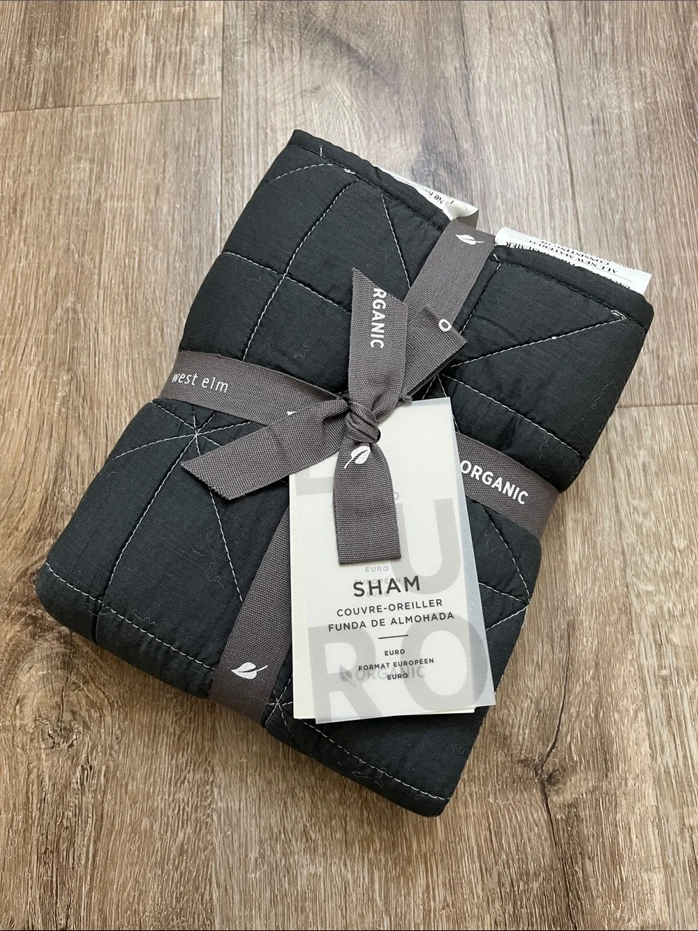 West Elm Quilted Euro Sham with Contrast Stitching